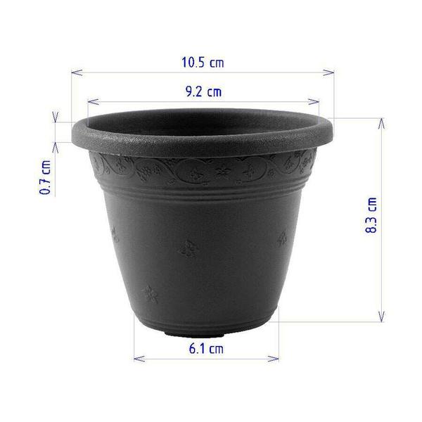 Imagem de Vaso Desli Vicenza Preto - 10cm