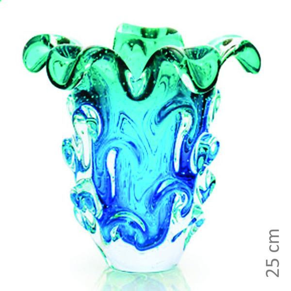 Imagem de Vaso Em Cristal Murano Água Marinha E Esmeralda - São Marcos