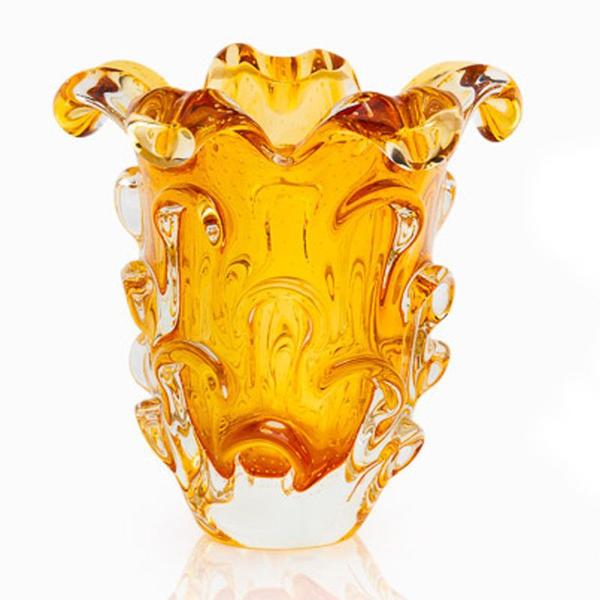 Imagem de Vaso Em Cristal Murano Âmbar - São Marcos 18cm