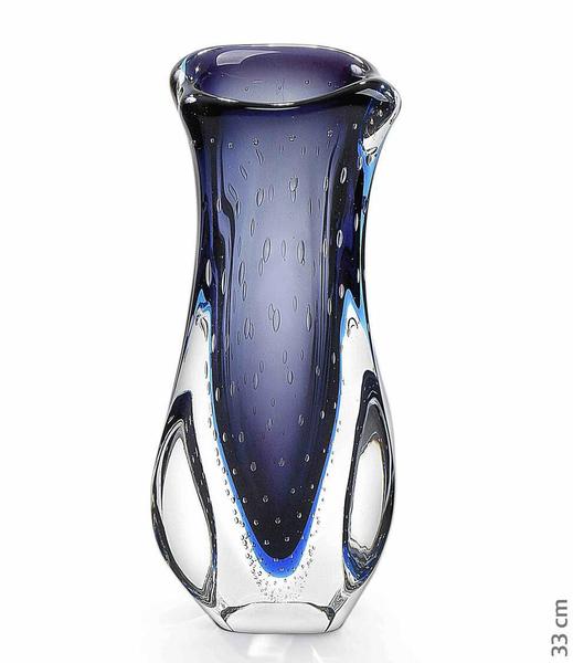 Imagem de Vaso Em Cristal Murano Azul São Marcos 33x14x14cm