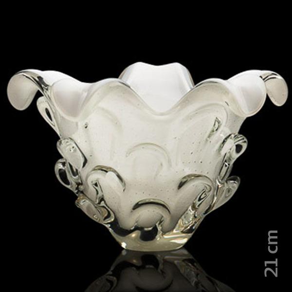 Imagem de Vaso Em Cristal Murano Branco São Marcos 35x35x21cm