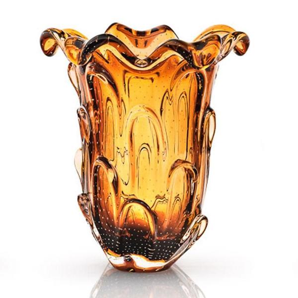 Imagem de Vaso Em Cristal Murano Marrom - São Marcos 37Cm