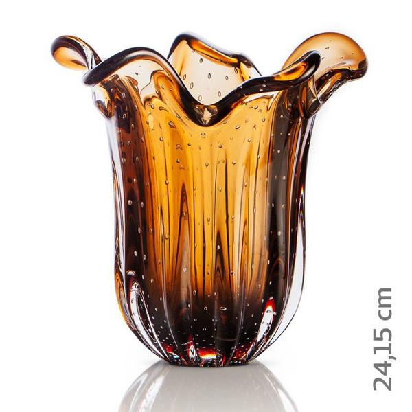 Imagem de Vaso Em Cristal Murano Marrom - São Marcos