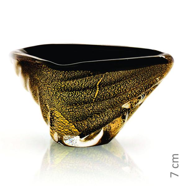 Imagem de Vaso Em Cristal Murano Preto E Ouro 24K - São Marcos 12Cm