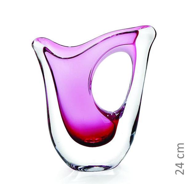 Imagem de Vaso Em Cristal Murano Rosa - São Marcos 24cm