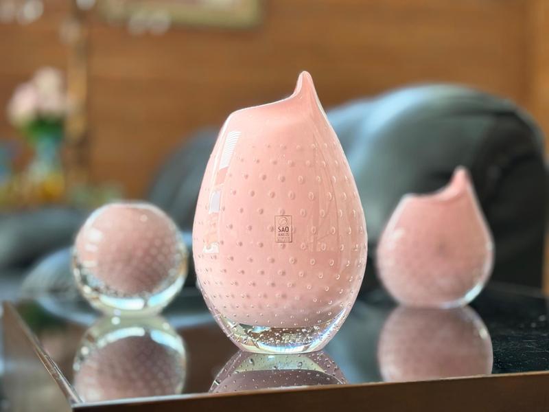 Imagem de Vaso Em Cristal Murano Rosa - São Marcos