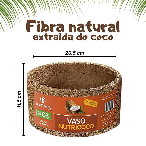 Imagem de Vaso Fibra De Coco Nº3  P/ Samambaias Orquídeas - Completo