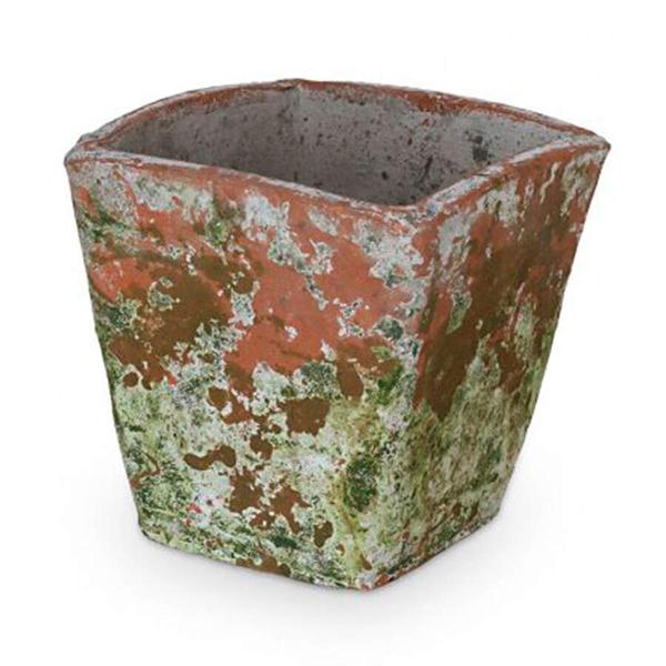 Imagem de Vaso Floral Atlanta Terracota Envelhecida Quadrado Verde