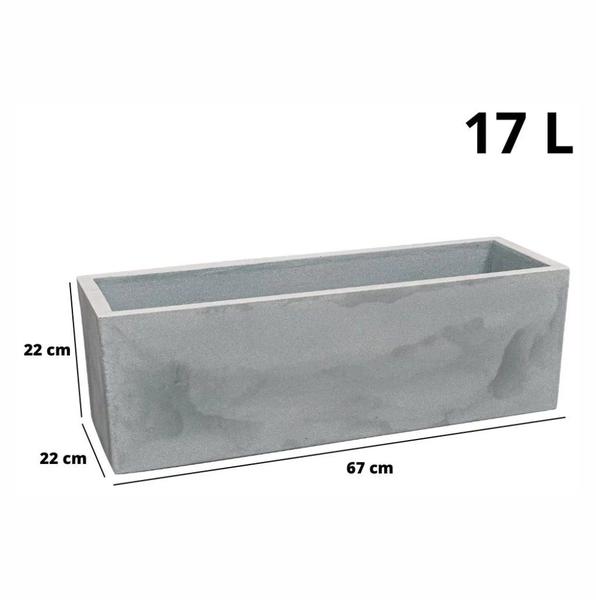 Imagem de Vaso Floreira Jardineira Flat Polietileno 67x22x22cm Japi