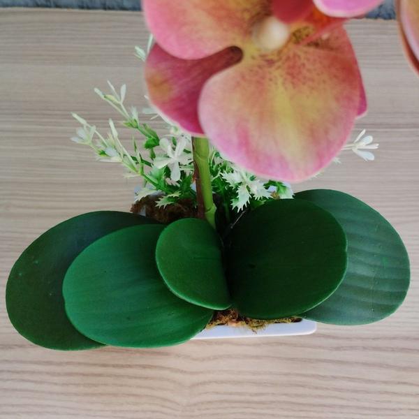 Imagem de Vaso Flores Artificiais Vaso Arranjo Orquídeas Decorativas