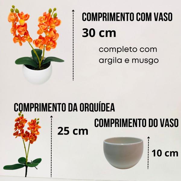 Imagem de Vaso Flores Artificiais Vaso Arranjo Orquideas Decorativas