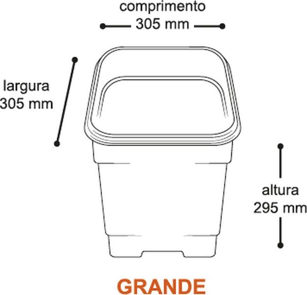 Imagem de Vaso Grande Quadrado 25L Para Flores E Plantas Frutíferas