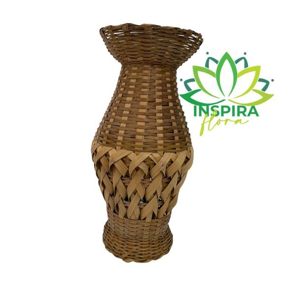 Imagem de Vaso Jarra Bambu Decoração Capim Dos Pampas Rustico M