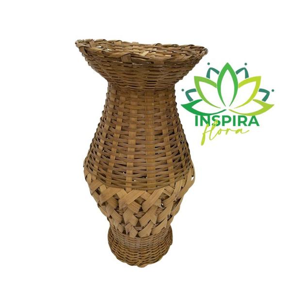 Imagem de Vaso Jarra Bambu Decoração Capim Dos Pampas Rustico P