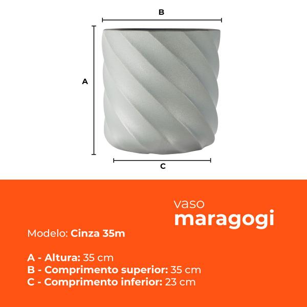 Imagem de Vaso Maragogi Cinza 35 Terrano