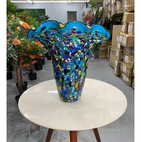 Imagem de Vaso Murano Azul Grande Peça De Decoração Com 43cm