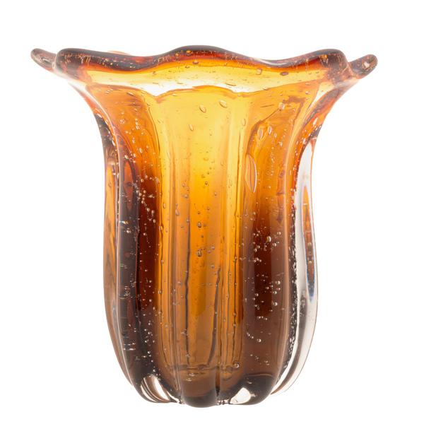 Imagem de Vaso Murano Italy Âmbar e Marrom 18cm x 18,5cm - Wolff