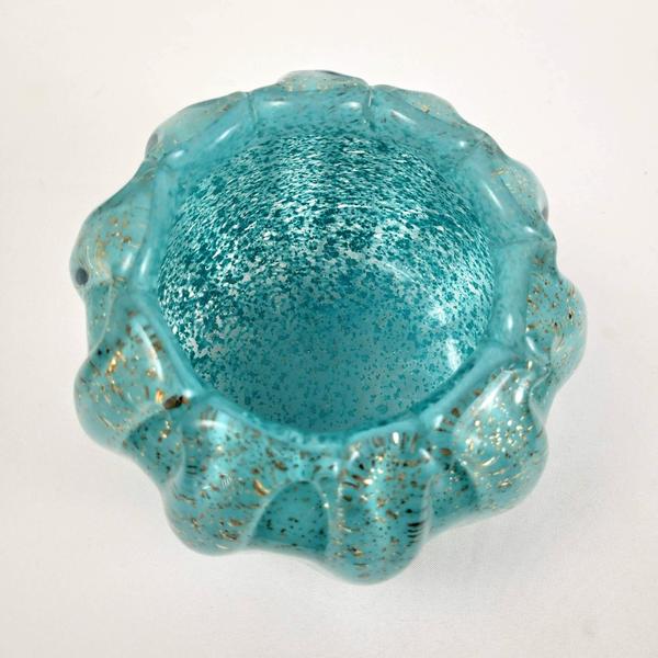 Imagem de Vaso Murano Verde Turquesa Tiffany 14X18Cm Decoração P