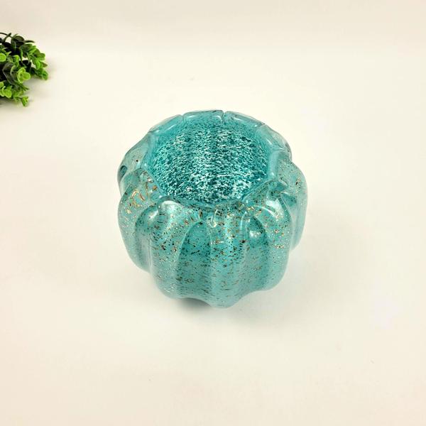 Imagem de Vaso Murano Verde Turquesa Tiffany 14X18Cm Decoração P