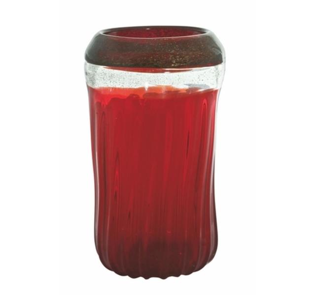 Imagem de Vaso Murano Vermelho Redondo Design Contemporaneo Luxo