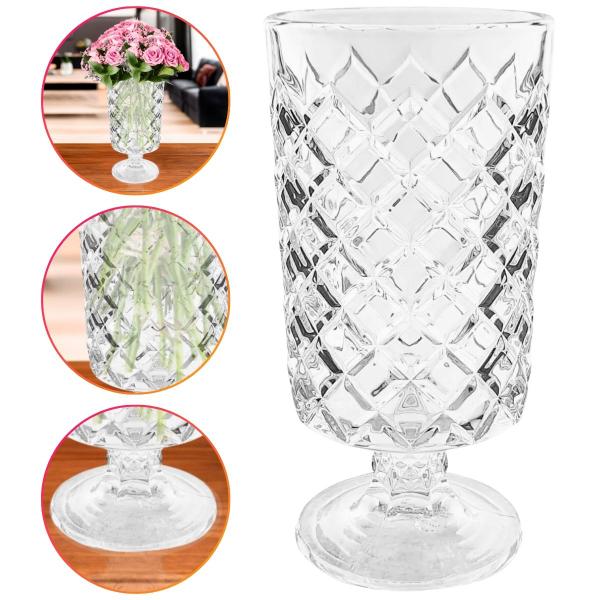 Imagem de Vaso Para Decoração Taça De Vidro Grande 23cm Moderno Luxo Vidro Transparente