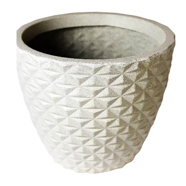 Imagem de Vaso para Planta Cone Redondo Modelo Diamante 3D Decoração Moderna Casa e Jardim 19 x 23