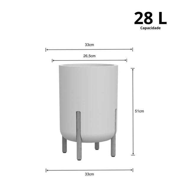 Imagem de Vaso Para Plantas Cilindrico Decore 34 Off White - Japi