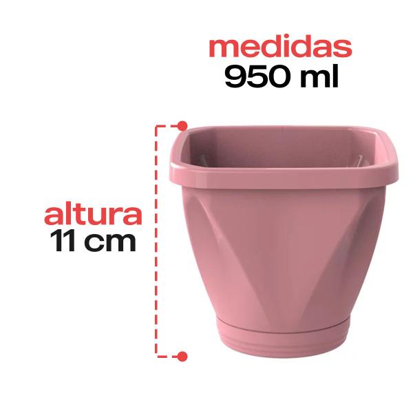 Imagem de Vaso para Plantas Decorativo Quadrado Com Prato N13  Uninjet