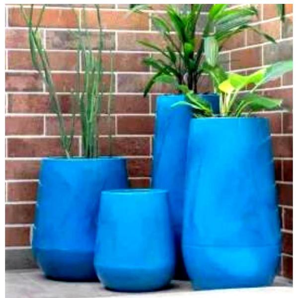 Imagem de Vaso Para Plantas Ilhabela 60cm Azul Marmorizado - Afort