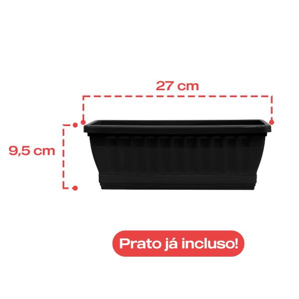 Imagem de Vaso Para Plantas Jardineira Decorativo Com Prato 27cm