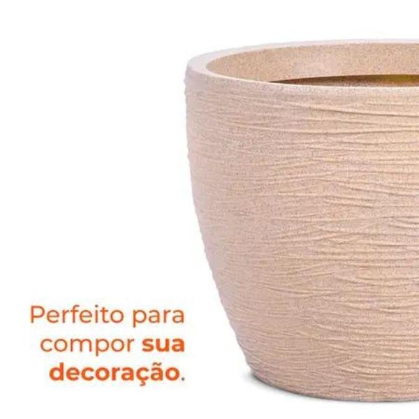 Imagem de Vaso Para Plantas Redondo Elba 27x32x26cm Pedra - Afort