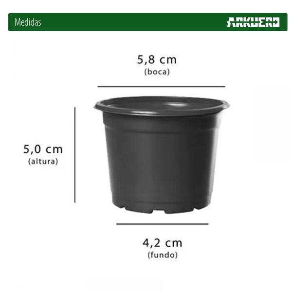 Imagem de Vaso para plantas Rígidos NP 06 Pote Preto Para Suculentas c/50 Unid