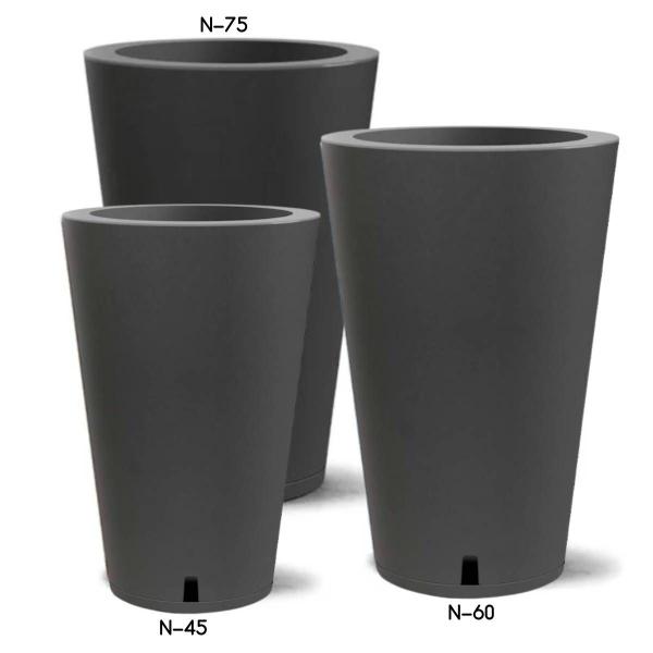 Imagem de Vaso Petra Cônico 45 com Prato (19L) Preto NUTRIPLAN