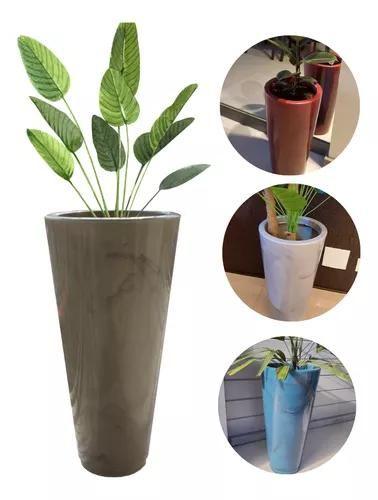 Imagem de Vaso Plantas Decorativo Polietileno Grande Luxo Flores Sala