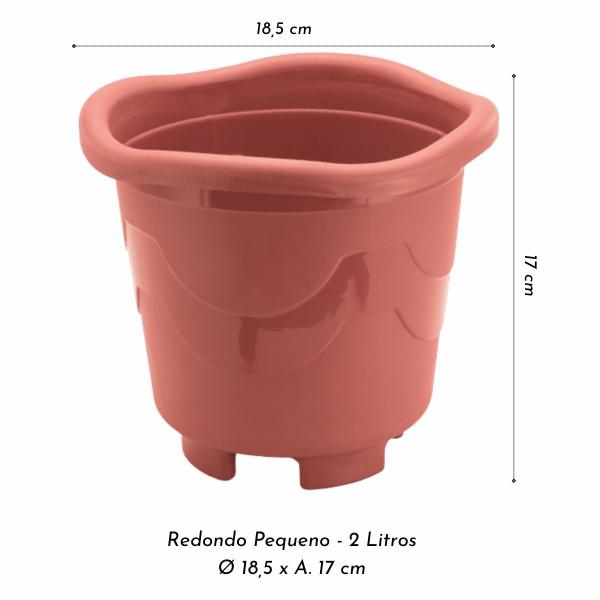 Imagem de Vaso Plástico Redondo Pequeno (2L) Cor Telha INJEPLASTEC