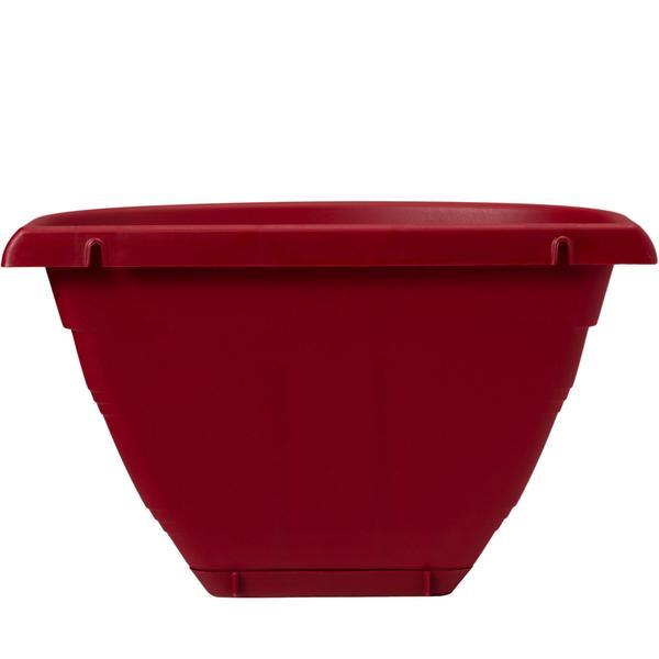 Imagem de VASO PORTO PAREDE VERMELHO ESCURO 30cm COM PRATO ANTI DENGUE WEST GARDEN