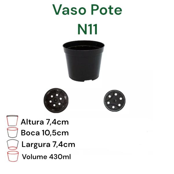 Imagem de Vaso Pote Preto N11 7,4cm L X 7,4cm A 50 Unidades