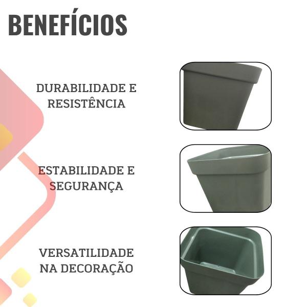 Imagem de Vaso Quadrado Florata Verde 21,5 Litros - 33cm x 33cm