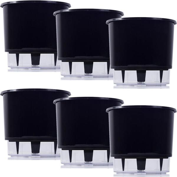 Imagem de Vaso Raiz Auto Irrigável Grande N4 Preto Temperos Kit 6 Pcs