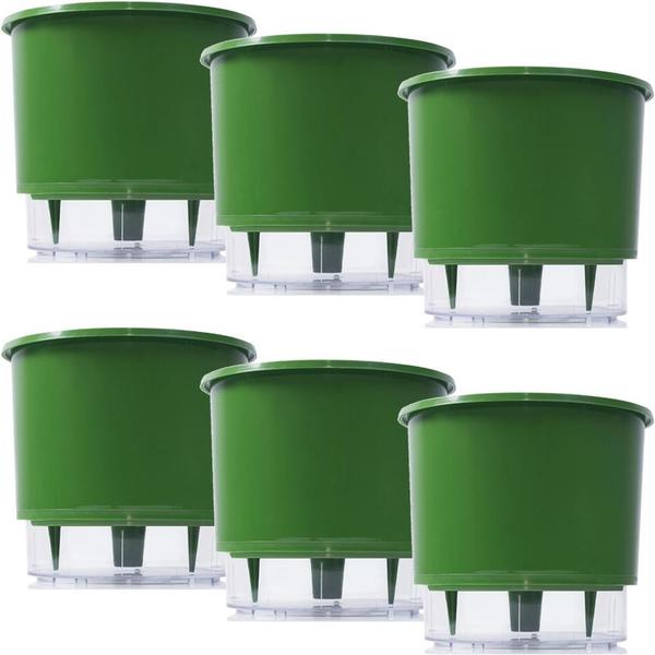 Imagem de Vaso Raiz Auto Irrigável Grande N4 Verde Es Temperos Kit 6pc