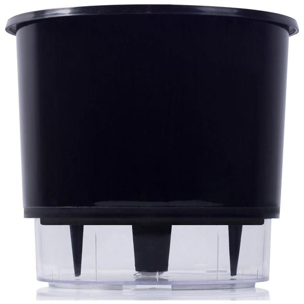 Imagem de Vaso Raiz Autoirrigavel Grande 21x18 Preto Flores Kit 2 Pcs