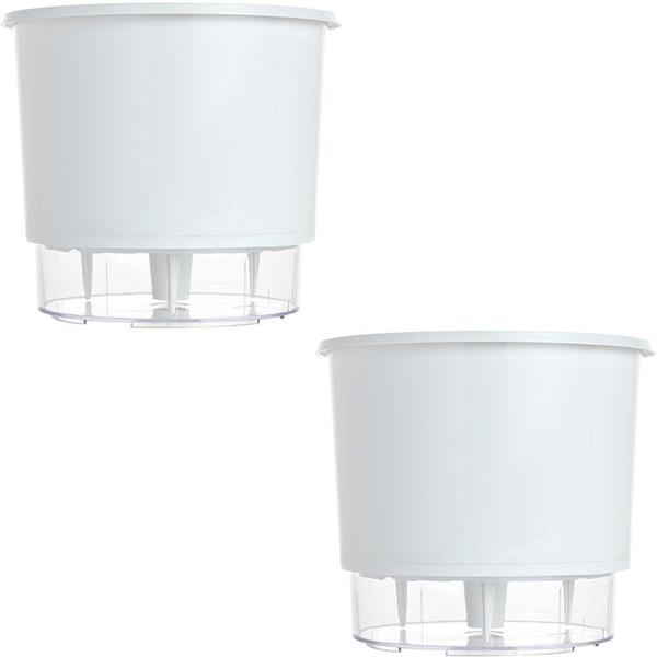 Imagem de Vaso Raiz Autoirrigavel N4 21x18 Branco Anti Dengue 2 Peças