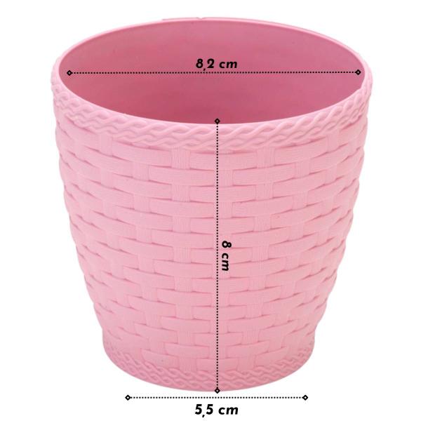 Imagem de Vaso Rattan Redondo M3 (300ml) Rosa INJEPLASTEC