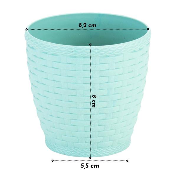 Imagem de Vaso Rattan Redondo M3 (300ml) Verde INJEPLASTEC