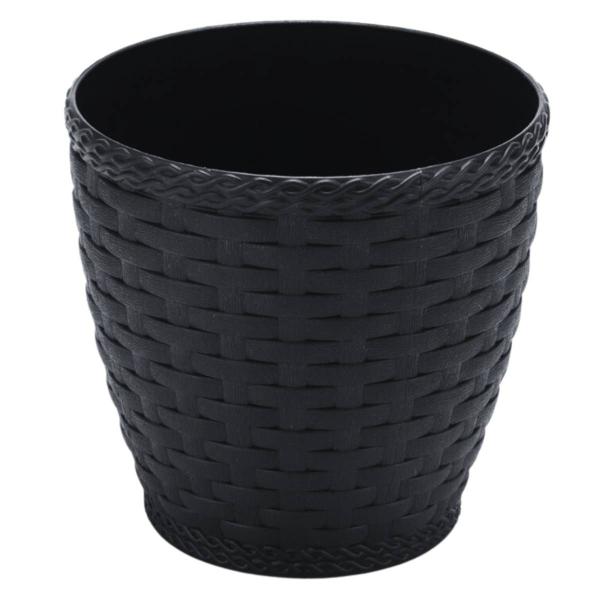 Imagem de Vaso Rattan Redondo Mini (1,8L) Preto INJEPLASTEC