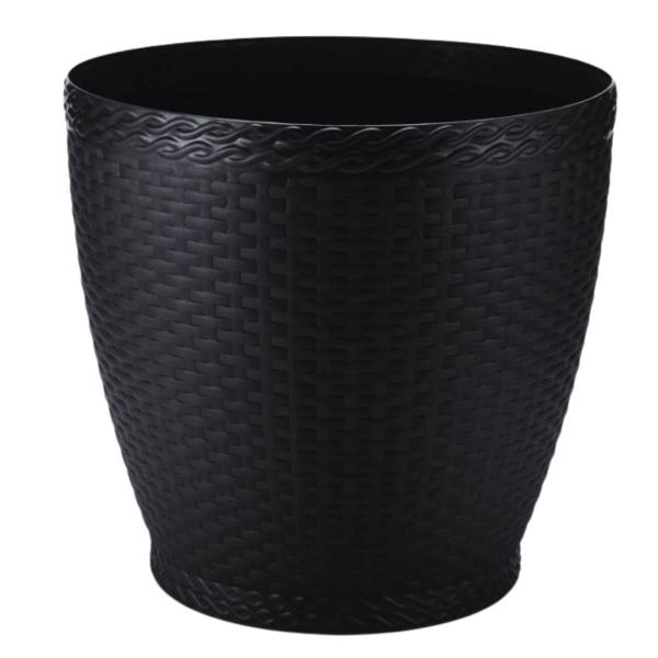 Imagem de Vaso Rattan Redondo Mini (1,8L) Preto Injeplastec