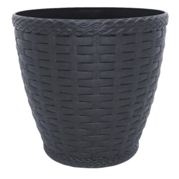 Imagem de Vaso Rattan Redondo Pequeno (4,6L) Preto INJEPLASTEC