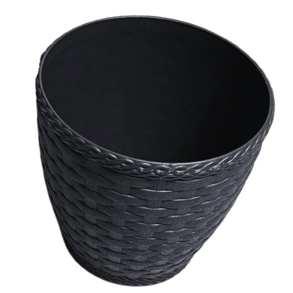 Imagem de Vaso Rattan Redondo Pequeno (4,6L) Preto INJEPLASTEC