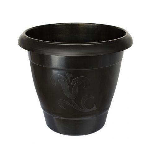 Imagem de Vaso Redondo Médio Preto de Plástico 25289 Arqplast