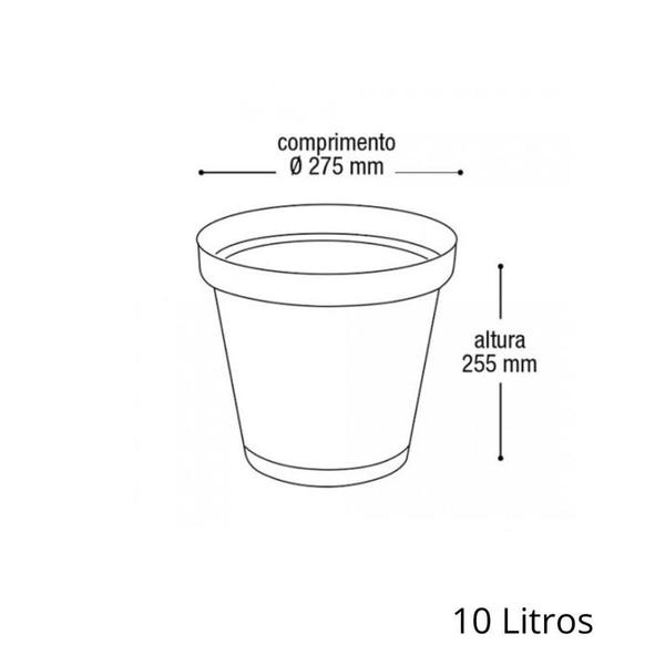 Imagem de Vaso Redondo Rattan 10L Preto Anti Dengue Jardim Casa